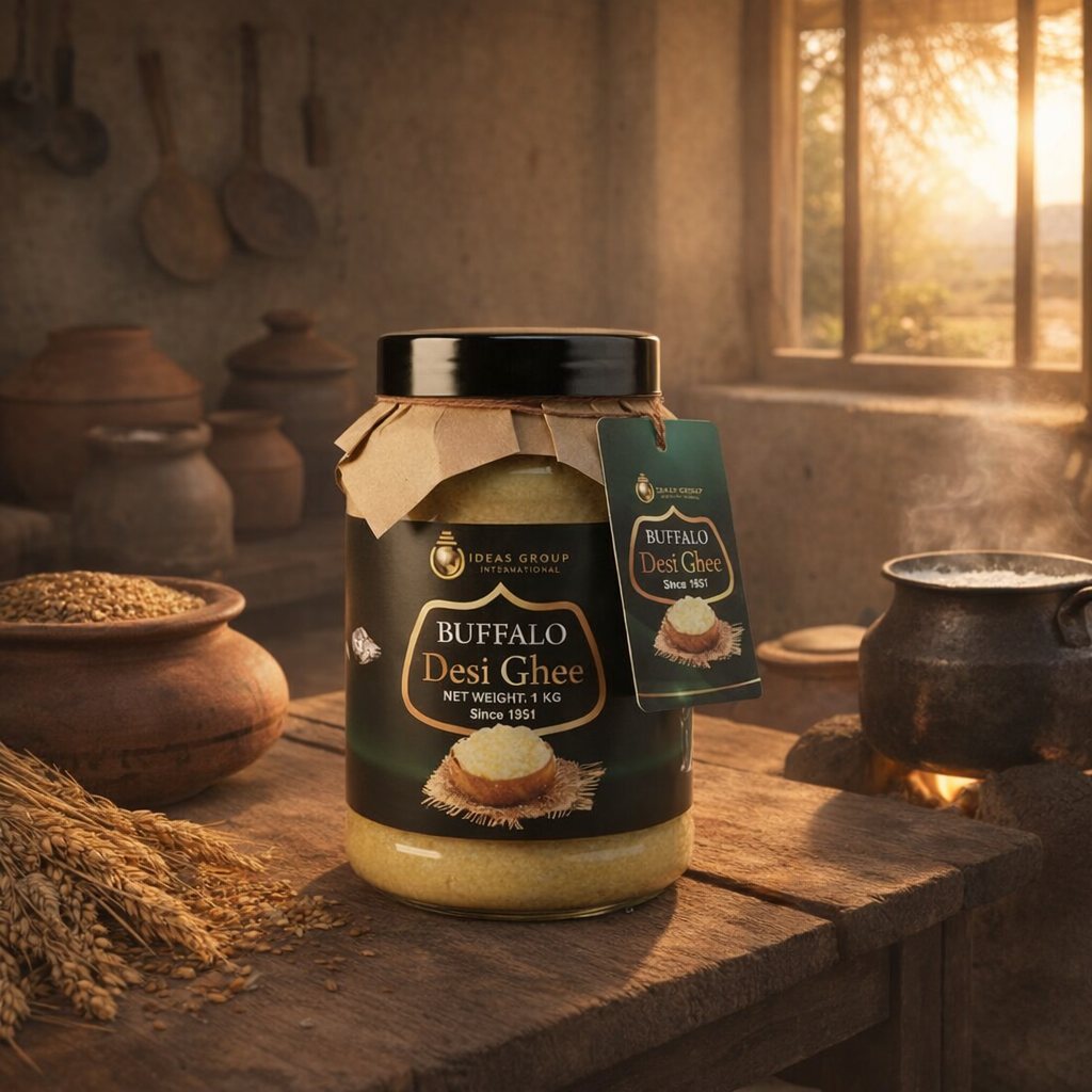 Barkat Buffalo Desi Ghee – Premium Traditional Pure Ghee for Cooking, Frying & Sweets | Rich Aroma Natural Taste Airtight Jar