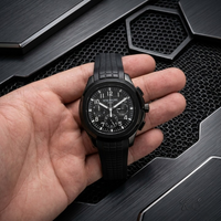 Chronograph Mens Watch With Rubber Strap Stylish Sports Design Non Waterproof