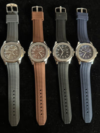 Patek Philippe Mens Watch Luxury Design With Comfortable Silicone Strap Water Resistant Date Feature
