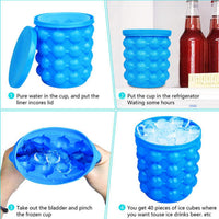 Silicon Ice Jenie | Soft Silicone Magic Ice Cube Maker | Ice Jenie For Travel & Outdoor | Ice Mold