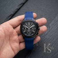 Chronograph Mens Watch With Rubber Strap Stylish Sports Design Non Waterproof
