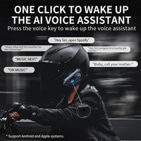 Motorcycle Helmet Bluetooth Headset Bluetooth 5.3 Smart Noise Reduction IPX6 Waterproof HiFi Headphones