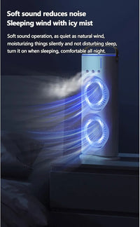 Double-Ended Spray Water Mist Fan – Dual Fan Cooling with 90° Rotation, RGB Lights, and Strong Brushless Motor – USB Powered Desktop Air Cooler