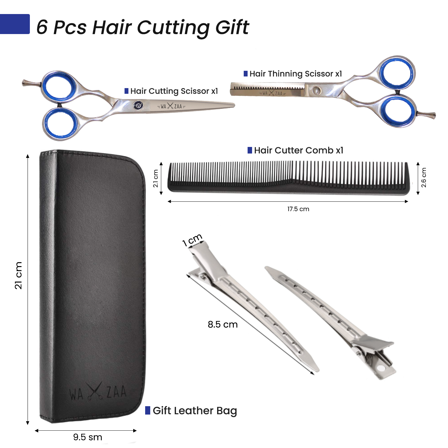 WAXZAA Professional Barber Scissors Kit – Premium Hair Cutting Accessories