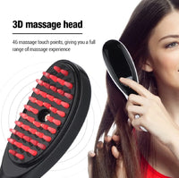 Rechargeable Electric Hair Growth Comb with Steam Spray & Red/Blue LED Therapy – Scalp Massage Anti Hair Fall Brush with 3 Vibration Modes