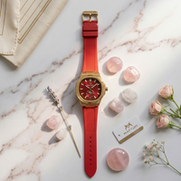 Matturi Fashion Luxury Sports Wristwatch Gold Plated Case Silicone Rubber Strap