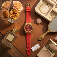 Matturi Fashion Luxury Sports Wristwatch Gold Plated Case Silicone Rubber Strap