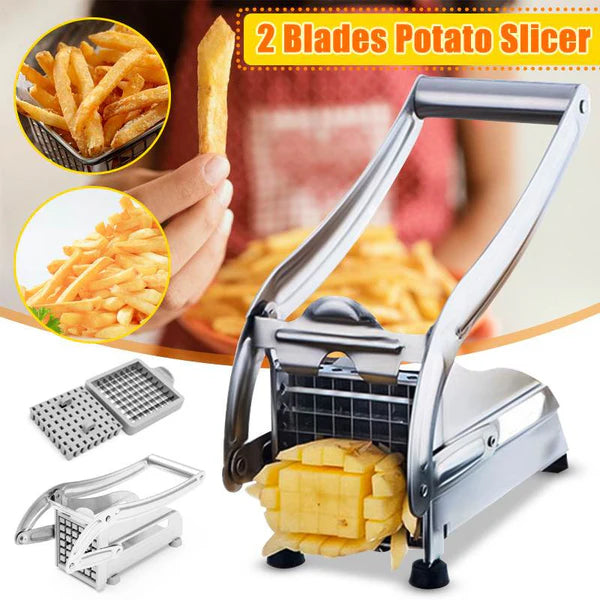 Stainless Steel French Fries Potato Cutter Double Blade High