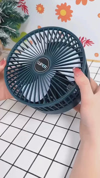 Rechargeable Portable Telescopic Folding Table Fan – 3-Speed Adjustable Desk Fan (Random Color)