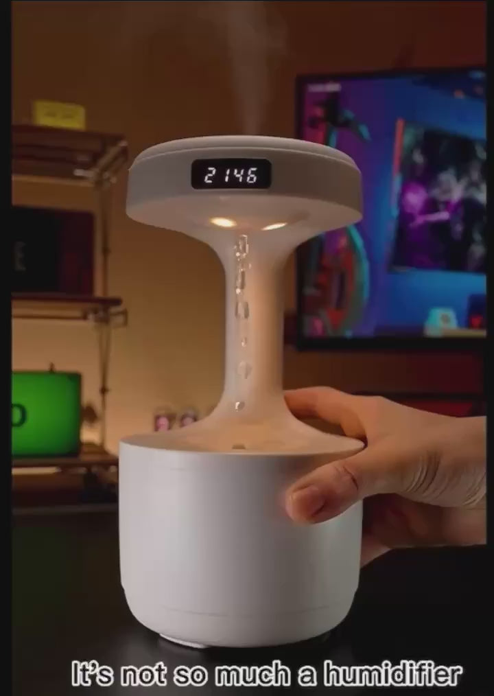 Smooth Sailing Anti gravity Humidifier With Ultra-Quiet Performance, Water Drop Light Effects (Random Color)